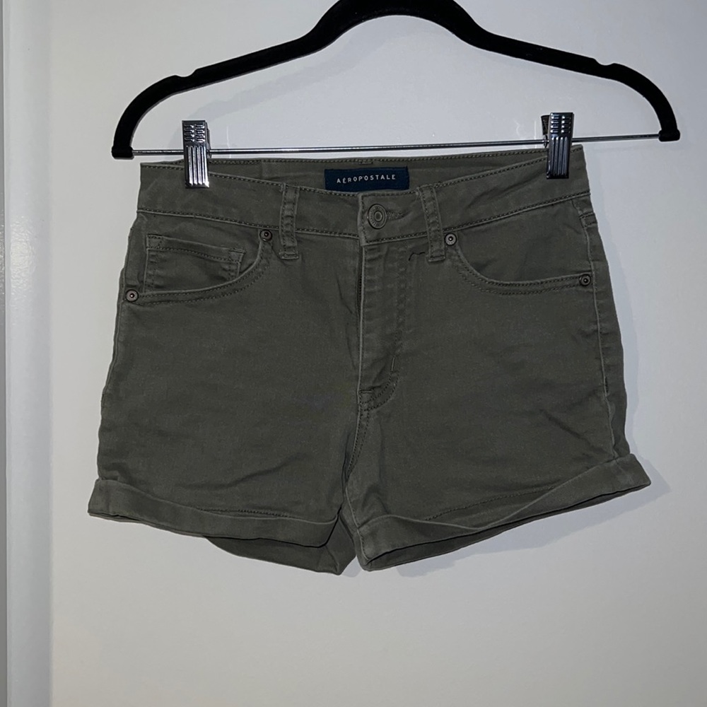 Green denim shorts. US size 2